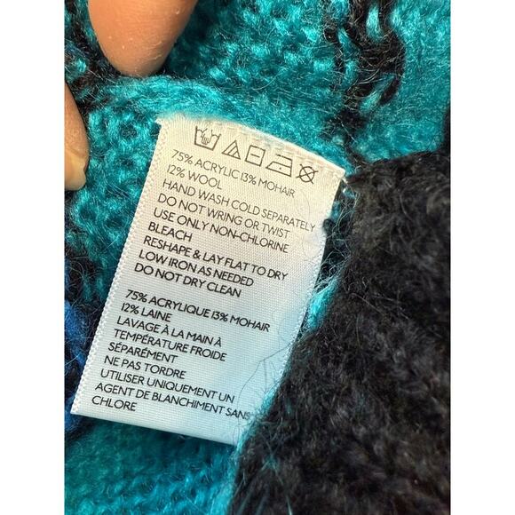 Women's Y2K Vintage Colorful‎ Design Collective Mohair Crew Neck Sweater Size M - Picture 6 of 7